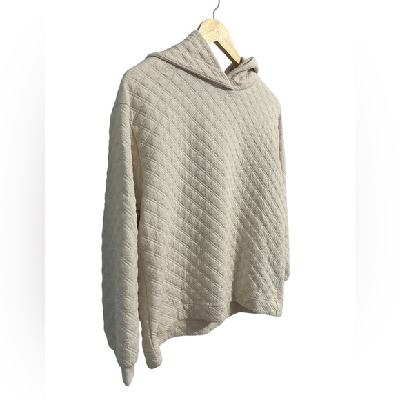 Madewell Cream (Re)sourced Quilted Hoodie Sweatshirt Oversized Boxy Cozy Size XS - Picture 2 of 6
